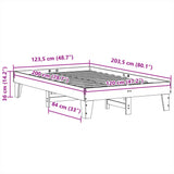 Bed Frame without Mattress Wax Brown 120x200 cm Solid Wood Pine 855360
