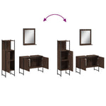 ZNTS 3 Piece Bathroom Cabinet Set Brown Oak Engineered Wood 3214353