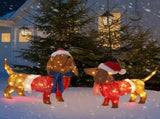 Set of 2 Lighted Dachshund Dog Christmas Decorations, Pre-lit Holiday Decor with 115 Warm White LED 39933410