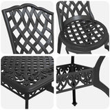 Garden Dining Set 5 pcs Black Aluminium 3334669