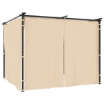 ZNTS Gazebo with Curtains 3x3 m Cream Steel 48050