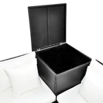 4 Piece Garden Lounge Set with Cushions Poly Rattan Black 42989