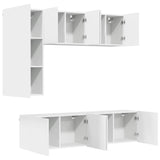 5 Piece TV Wall Units White Engineered Wood 3216464