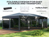 3 x 6m Pop Up Gazebo, Outdoor Canopy Shelter, Marquee Party Wedding Tent with 6 Mesh Walls and Carry T3398P327984