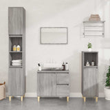 Bathroom Cabinet Grey sonoma Engineered wood, solid eucalyptus wood 819810