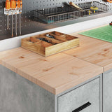 Garage Storage Cabinet Concrete Grey 30x51x85 cm Solid Wood Pine 860583
