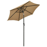 Garden Parasol with LED Lights Taupe 200x211 cm Aluminium 313560