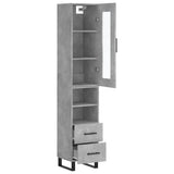 Highboard Concrete Grey 34.5x34x180 cm Engineered Wood 3199325