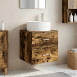Wall-Mounted Sink Vanity Smoked Oak 49.5 x 44.5 x 65.5 cm 890322
