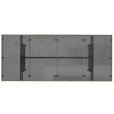 Garden Table Grey PE rattan, powder-coated steel, tempered glass 365604