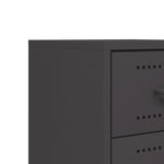 ZNTS Bedside Cabinet Black 36x39x60.5 cm Steel 846458