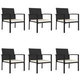Outdoor Dining Set Black and Cream Poly rattan 7 Piece Set 3100410
