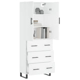 Highboard White 69.5x34x180 cm Engineered Wood 3195867