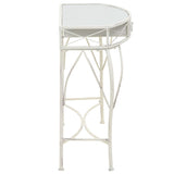 Side Table French Style Metal 82x39x76 cm White 245935
