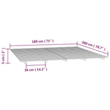 Bed Frame without Mattress 180x200 cm Super King Solid Wood Pine 824583