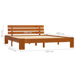 ZNTS Bed Frame without Mattress Honey Brown 180x200cm Solid Wood Pine 283183
