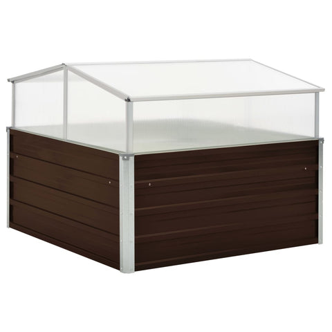 ZNTS Greenhouse Brown 100x100x85 cm Galvanised Steel 45711