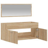Bathroom Cabinet with Mirror Sonoma Oak Engineered Wood 833886