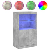 Sideboard with LED Lights Concrete Grey 60.5x37x100 cm 836668