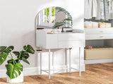 Three Drawer Compact Dressing Table - White T3398P342429