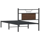 Bed Frame without Mattress Brown Oak 90x190 cm Single Engineered Wood 4106833