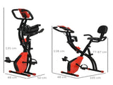 2-in-1 Folding Exercise Bike with 8-Level Magnetic Resistance, Arm Resistance Band, Pulse Sensor, T3398P349156