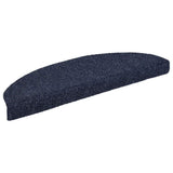 Stair Mats Self-adhesive 15 pcs 65x21x4 cm Blue Half Round Large 132701