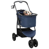 Folding Pet Stroller Adjustable Blue 78 x 54 x 101 cm Polyester 42012439