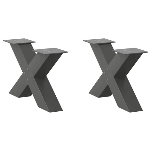 ZNTS Coffee Table Legs X-Shaped 2 pcs Anthracite 60x cm Steel 4012942