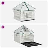 4 Panel Dog Playpen with Roof 177.5 x 154.5 x 112 cm Plastic 42027222