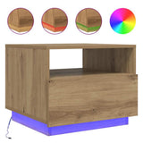 Coffee Table with LED Lights Artisan Oak 50x49x40 cm 857709