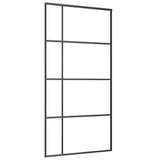 Sliding Door Frosted ESG Glass and Aluminium 102.5x205 cm Black 151687