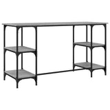 Desk Grey Sonoma 140x50x75 cm Metal and Engineered Wood 845329