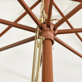 Garden Parasol with Wooden Pole Sand 400x273 cm 363175