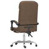 Massage Reclining Office Chair Brown Fabric 349704