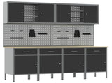 Work Cabinet with Drawer 10 pcs Black Engineered Wood and Steel 3321484