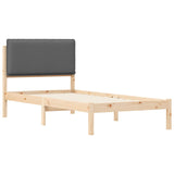 Bed Frame with Upholstered Headboard Dark Grey 100 x 200 cm 877860