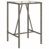 Outdoor Bar Table Grey 70x70x110 cm Poly Rattan 368695