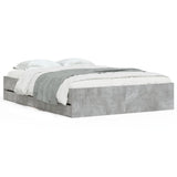 Bed Frame with Drawers without Mattress Concrete Grey 120x190 cm Small Double 3207318