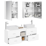 Bathroom Furniture Set 5 pcs White Engineered Wood and Glass 3406847