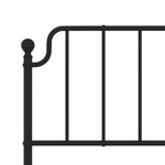 ZNTS Metal Bed Frame with Headboard and Footboard Black 200x200 cm 373912