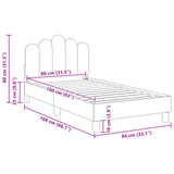 Children's Bed Frame with Headboard Black 80 x 160 cm Fabric 42011046