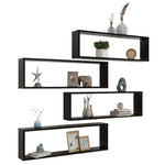 ZNTS Wall Cube Shelf 4 pcs Black 100x15x30 cm Engineered Wood 807083