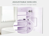 Double Door Wall Mounted Glass Mirror Cabinet Modern Storage Unit Bathroom Shelf Organiser T3398P344553
