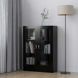 Vitrine Cabinet Black 82.5x30.5x115 cm Engineered Wood 802751