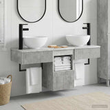 Bathroom Furniture Set 3 pcs Concrete Grey Engineered Wood 3405580