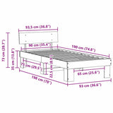 Bed Frame with Headboard Natural 90 x 190 cm Solid Pine Wood 872590