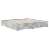 Bed Frame Concrete Grey 200 x 200 cm Engineered Wood 3410857
