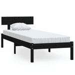Bed Frame without Mattress Black Solid Wood 90x200 cm 810136