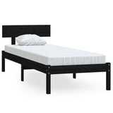 Bed Frame without Mattress Black Solid Wood 90x200 cm 810136